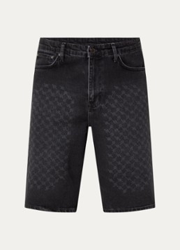 Daily Paper Heren Straight fit korte broek van denim met gekleurde wassing in de kleur Zwart, maat: L