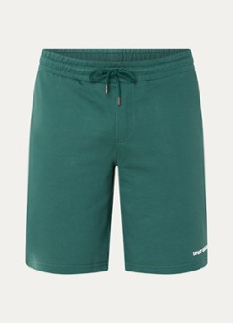 Daily Paper Heren Dais straight fit korte joggingbroek met logo in de kleur Donkergroen, maat: M