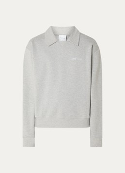 Daily Paper Heren Sweater met logo en kraag in de kleur Grijsmele, maat: XL