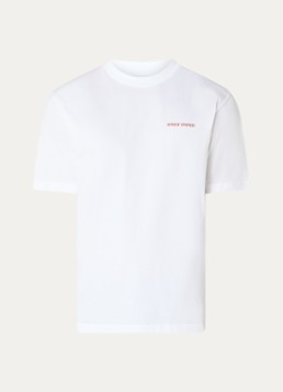 Daily Paper Heren Safari Rally T-shirt met logo- en backprint in de kleur Wit, maat: XL