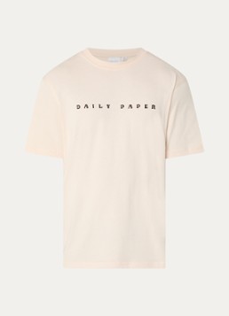 Daily Paper Heren Alias Dias T-shirt met logoborduring in de kleur Creme, maat: S