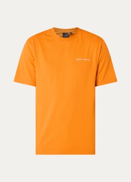Daily Paper Heren Origami T-shirt met logo- en backprint in de kleur Oranje, maat: L