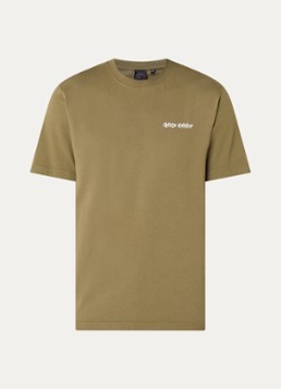 Daily Paper Heren Wish Plant T-shirt met logo- en backprint in de kleur Mosgroen, maat: XL