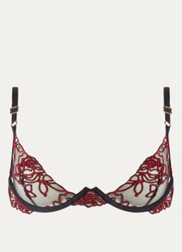 Bluebella Dames Malina beugel bh van mesh met borduring in de kleur Rood, maat: B70