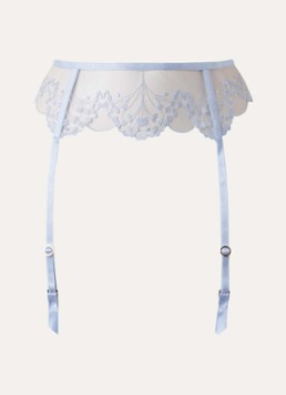 Bluebella Dames Marisa jarretels met borduring in de kleur Lichtblauw, maat: 36
