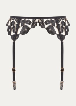 Bluebella Dames Marian jarretels van mesh met borduring in de kleur Zwart, maat: 42