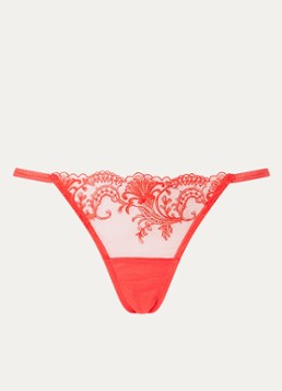 Bluebella Dames Marseille tanga met borduring in de kleur Rood, maat: 38