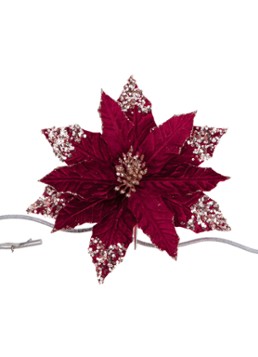 Goodwill Kerstster kerstornament met clip 30 cm Kersenrood - Deal