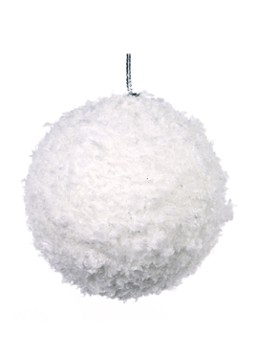 Goodwill Gevlokte kerstbal 8 cm Wit - Deal