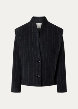 Isabel Marant Dames Dyogo jack in wolblend met krijtstreep in de kleur Antraciet, maat: 34