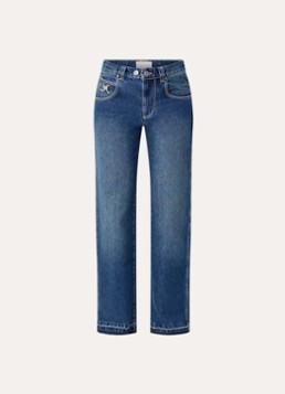 Isabel Marant Dames Jeyda mid waist straight leg jeans met donkere wassing in de kleur Blauw, maat: 38