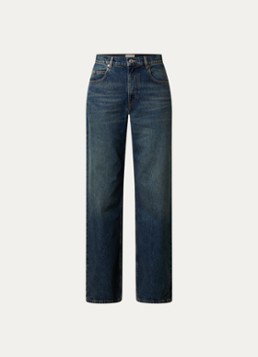 Isabel Marant Dames Dromie high waist straight leg jeans met donkere wassing in de kleur Indigo, maat: 34