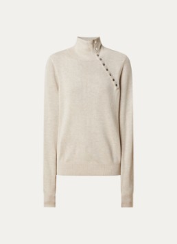 Isabel Marant Dames Jovienne fijngebreide trui in wolblend met opstaande kraag in de kleur Beige, maat: 36