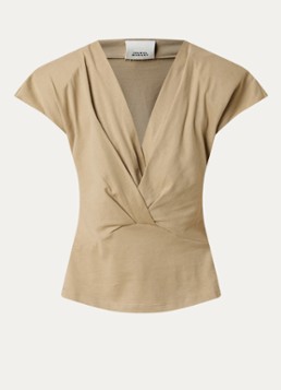 Isabel Marant Dames Nadrine top met schoudervulling en V-hals in de kleur Beige, maat: S