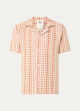 OAS Heren Lano cuba regular fit overhemd met structuur in de kleur Beige, maat: XL