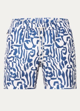 OAS Heren Marbling zwemshorts met grafische print in de kleur Donkerblauw, maat: S