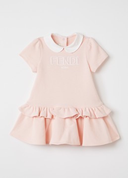 Fendi Meisjes Trui-jurk met logo in de kleur Zalmroze, maat: 18M=86