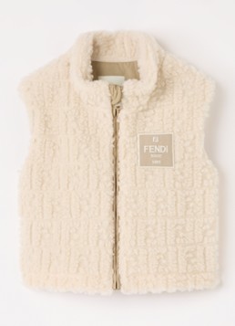 Fendi Meisjes Bodywarmer van teddy in de kleur Beige, maat: 24M=92