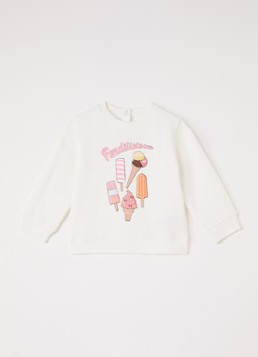 Fendi Meisjes Sweater met logoprint in de kleur Wit, maat: 24M=92