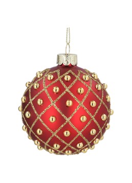 Gisela Graham Kerstbal 8 cm Rood