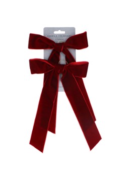 Gisela Graham Velvet Strik kersthanger 28 cm set van 2 Bordeauxrood - Deal