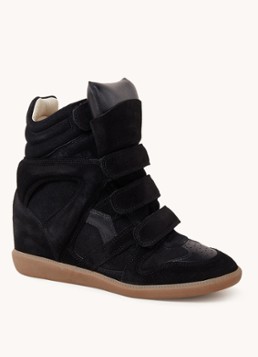 Isabel Marant Dames Bekett sneakerwedge van suède in de kleur Zwart, maat: 36
