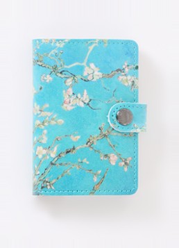 Secrid Vincent Van Gogh Almond Blossom pasjeshouder van leer Aquablauw - Deal