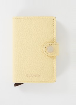 Secrid Miniwallet pasjeshouder van leer met structuur Geel - Deal