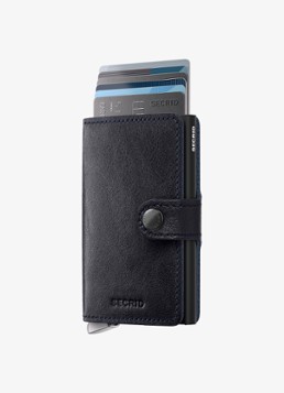 Secrid Miniwallet+ pasjeshouder van leer Donkerblauw - Deal