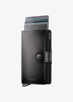Secrid Miniwallet+ pasjeshouder van leer Zwart - Deal