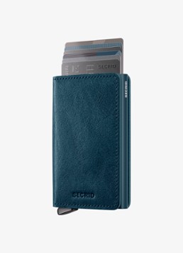 Secrid Slimwallet+ pasjeshouder van leer Petrolgroen - Deal