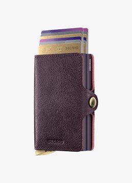 Secrid Twinwallet+ pasjeshouder van leer Aubergine - Deal