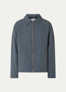 OLAF Heren Jack met ruitdessin en logo in de kleur Donkerblauw, maat: M