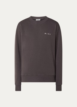 OLAF Heren Crafted Face sweater met logo- en backprint in de kleur Antraciet, maat: XL