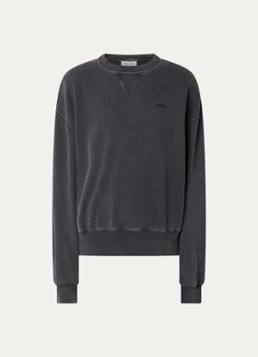 OLAF Heren Sweater met logoborduring in de kleur Antraciet, maat: S