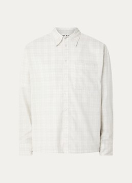 OLAF Heren Regular fit overshirt met ruitdessin in de kleur Beige, maat: L