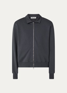 OLAF Heren Sweatvest met kraag en steekzakken in de kleur Antraciet, maat: M