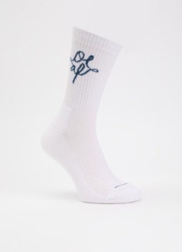 OLAF Dames Monogram sportsokken in katoenblend in de kleur Wit, maat: OS