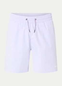 OLAF Heren Zwemshort met streepprint en steekzakken in de kleur Lila, maat: XL