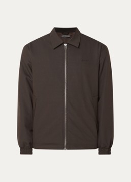 OLAF Heren Jack met logo en steekzakken in de kleur Donkerbruin, maat: M