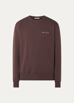 OLAF Heren Sweater met logoprint in de kleur Bruin, maat: XL