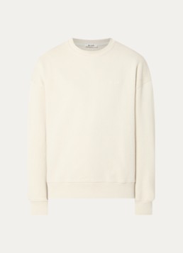 OLAF Heren Sweater met logoborduring in de kleur Creme, maat: XL