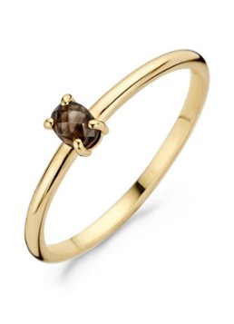 Blush Dames Ring van 14 karaat geelgoud met rookkwarts 1204YSQ in de kleur Geelgoud
