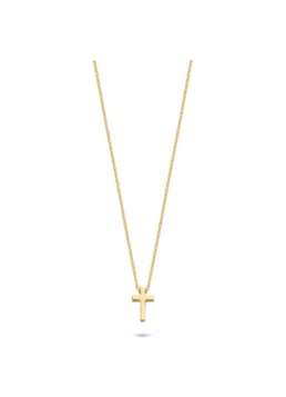 Blush Dames Ketting van 14 karaat geelgoud met kruis hanger 3091YGO in de kleur Goud