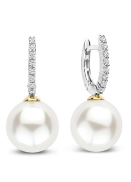 TI SENTO - Milano Dames Oorringen met parel 78091YP in de kleur Zilver