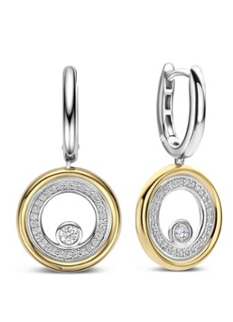 TI SENTO - Milano Dames Oorringen met hanger 78112ZY in de kleur Zilver
