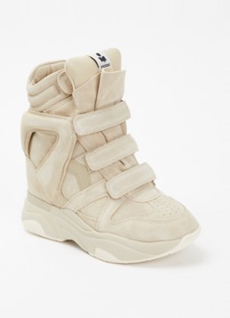Isabel Marant Dames Balskee sneakerwedge van suède in de kleur Beige, maat: 40