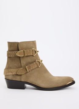 Isabel Marant Dames Zalya enkellaarsje van kalfssuède met gespdetail in de kleur Camel, maat: 39