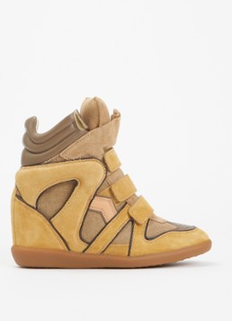 Isabel Marant Dames Bekett sneakerwedge van kalfssuède in de kleur Khaki, maat: 41