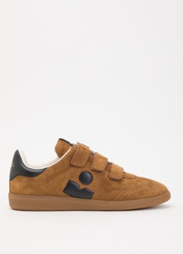 Isabel Marant Dames Beth sneakers van suéde met logo in de kleur Cognac, maat: 38